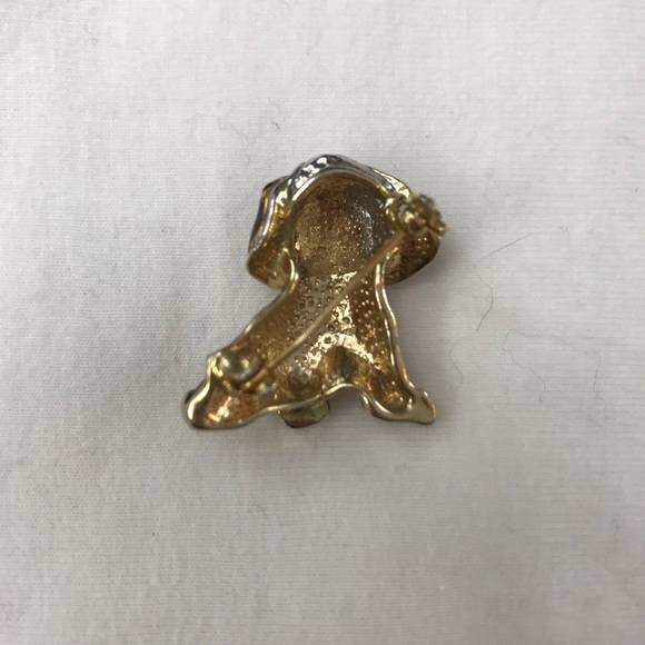 Glitzy Gold And Gems Puppy Dog Pin / Brooch - Picture 7 of 7